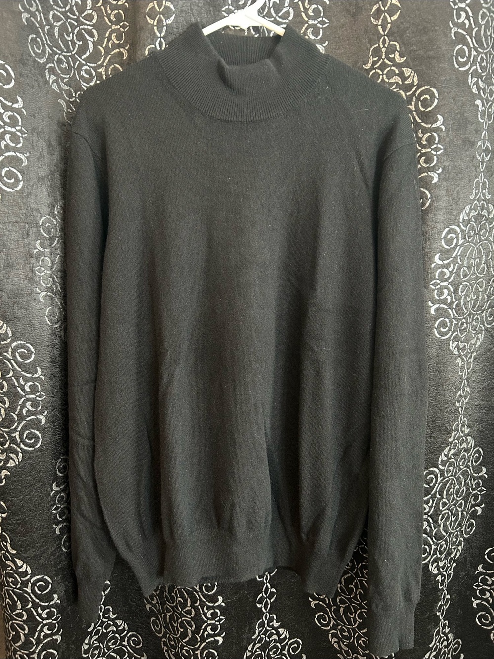 NWT Williams Cashmere Black Mock Neck Sweater Size XL 100% Cashmere Luxury